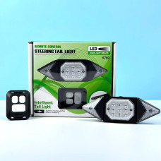 Велофара LY-6700 Red, Yellow, Blue light (Li-Ion акумулятор, із зазначенням поворотів, з пультом управління, CR2032, Micro)