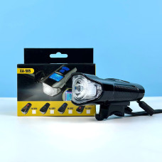 Велофара XA-585-T6 з LED дисплеєм та сигналом (2LED, виносна кнопка, Waterproof, акумулятор, Micro)