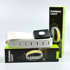 Світлодіодний LED браслет безпеки YD2307-COB (white+red), Waterproof, Li-Ion акумулятор, Type-C