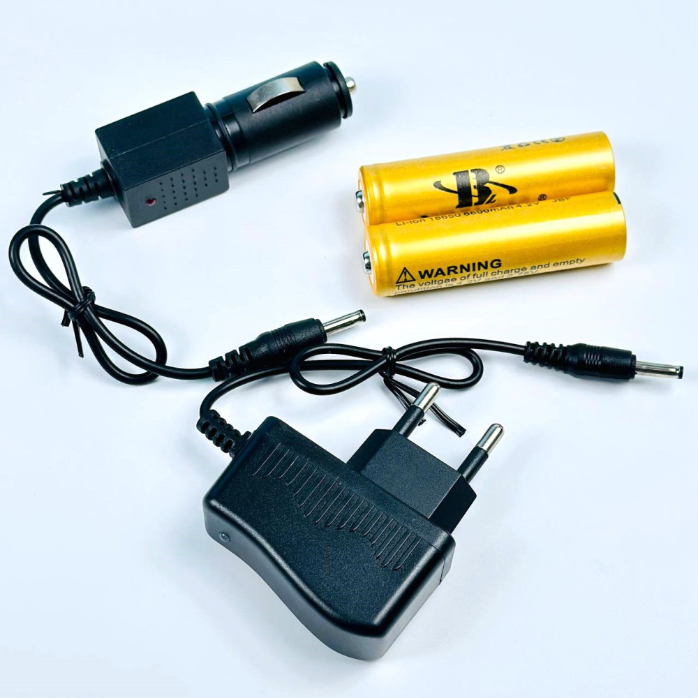 Ліхтар налобний RJ 3000 T6 (3LED + 2 акумулятори 18650)