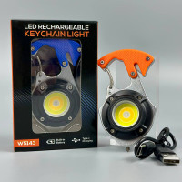 Ліхтар W5143 з карабіном (COB, multitool, Li-Ion акумулятор, магнітний)