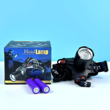 Ліхтарик налобний PLD-T115-2-PM10-TG Blue light (2 акумулятори 18650, zoom, Type-C)