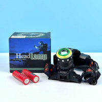 Ліхтар налобний Police T105 (T6, COB, 2 акумулятори 18650, zoom, Micro)