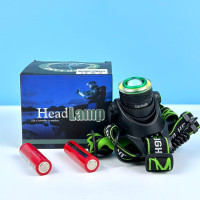 Ліхтар налобний T106 (T6, COB, 2 акумулятори 18650, signal light, Zoom, Micro)