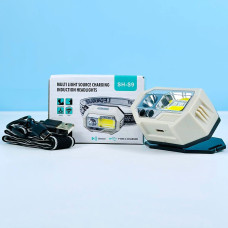 Ліхтар налобний SH-S9 Red Light (XPE+COB, 3SMD, Motion Sensor, Вбудований акумулятор, Type-C)