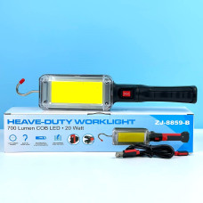 Ліхтарик WORKLIGHT ZJ-8859 (COB-3, 2 акумулятори 18650, магніт, гачок, Type-C)