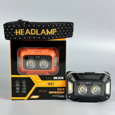 Ліхтар налобний WH-0218 White, Yellow light+SMD Red light (XPG, Motion Sensor, Li-Ion акумулятор, Type-C)