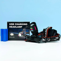 УЦІНКА Ліхтар налобний 8096 PM10-TG (COB, 3 акумулятори 18650, Power Bank, Zoom, Type-C) (відсутня пружина)