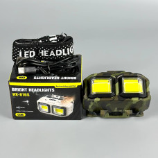 Ліхтар налобний HX-816 White, Red Light (2COB, Waterproof, 1 акумулятор 18650, Type-C)
