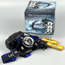 Ліхтар налобний RN-1622-T6 (2*18650, Zoom, Type-C)