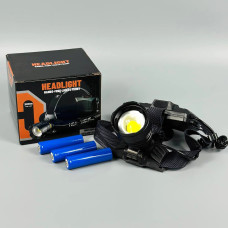 Ліхтар налобний 8078-P360 (3*18650, Type-C, Zoom)