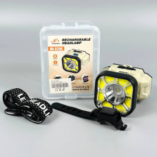 Ліхтар налобний 826X-XPE+8COB White, Red light (1*18650, велокріплення, Type-C)