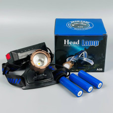 Ліхтар налобний A50-TG (Power Bank, 3*18650, Type-C, Zoom)