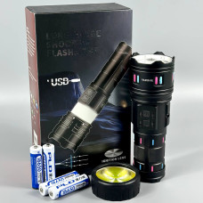 Ліхтар AK178-1 PM60-TG+COB (4*18650, Power Bank, Zoom, 5 фільтрів, Type-C)