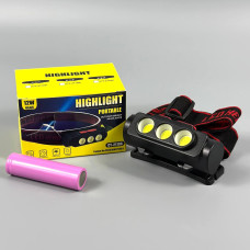 Ліхтар налобний BL-2119C Red, White light (3COB, 1*18650, Type-C)