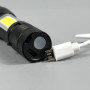 Ліхтар 513 White light (XPE+COB, Li-Ion акумулятор, Zoom, Micro)