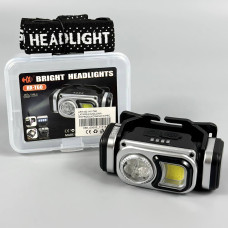 Ліхтар налобний HX-T60 White, Red light (5SMD+COB, Waterproof, 18650, Magnetic, Type-C)
