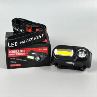 Ліхтар налобний 1804 Red, White light (LED+COB 1x18650, Type-C)