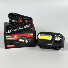 Ліхтар налобний 1804 Red, White light (LED+COB 1x18650, Type-C)