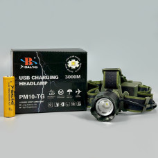 Ліхтар налобний 8099 PM10 White light (TG, 1x18650, індикація заряду, Type-C, Zoom)