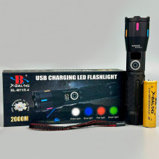 Ліхтар M11R-4 White, Red, Blue, Green light (TG, 1x18650, індикація заряду, Zoom, Type-C)