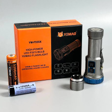 Ліхтар YEMAO YM-F555X Red+Blue light (5P35+4LED, 1x18650, 1x18500, затискач, Magnetic,Type-C)