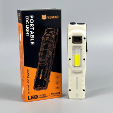 Ліхтар YEMAO YM-M28 White+Red+UV light (2XPL+COB, Li-ion акум., кліпса, Type-C)