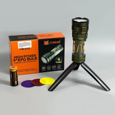 Ліхтар YEMAO YM-A19 (9LED, 1x26650, Power Bank, Type-C, гачок, 3 кольорові фільтри, функція лампи)