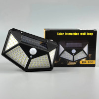 Світлодіодний світильник BK-100 з датчиком руху, водонепроникний, Solar light (вбуд. акум.) (100 діодів)