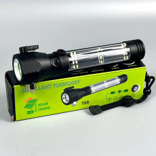 Ліхтар Multifunction T09 White, Red, Blue Light +сонячна панель, склобій, різак та компас (Magnet, Power Bank, Micro) 