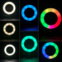 Кільцева світлодіодна Led Лампа Mini LJJ-20 RGB 8inch на прищіпці із затискачем для телефону