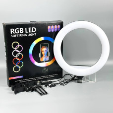 Кільцева світлодіодна Led Лампа CXB-RGB 350 14inch (3-ма кріпленнями під штатив та телефон, від USB, 35см) 