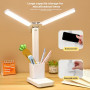 Настільна лампа BKL-L2 з 2 плафонами, 3 режими та регулювання яскравості (800mAh) 25.5см