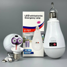 Світлодіодна лампа, для кемпінгу LED Z-727 Bulb 20W (2 акумулятори 18650 (2400mAh), патрон, Type-C)