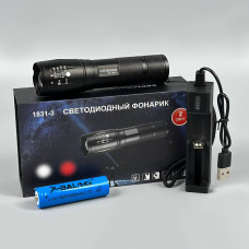 Ліхтар BL-1831-3 Red, White light (1*18650, Zoom, з зарядним пристроєм)