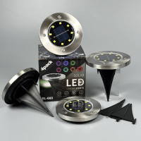 Світильник вуличний садовий SOLAR LED SL-600 із сонячною панеллю на 8 діодів, жовтий колір (4шт.)