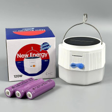 Лампа для кемпінгу New Energy з Solar panel (3 акумулятори 18650) 8,5см
