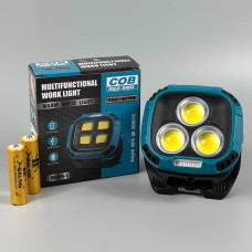 Ліхтар для кемпінгу W891-1-3COB White, Yellow+5SMD(Red) light (Power bank, 2x18650, Type-C, USB, Magnetic, гачок)