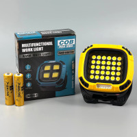 Ліхтар для кемпінгу W893-1-30COB White, Yellow+5SMD(Red) light (Power bank, 2x18650, Type-C, USB, Magnetic, гачок)