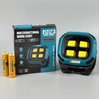Ліхтар для кемпінгу W894-1-4COB White, Yellow+5SMD(Red) light (Power bank, 2x18650, Type-C, USB, Magnetic, гачок)
