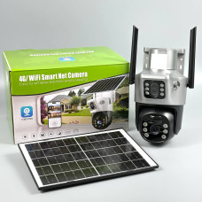 Камера відеоспостереження V380 Pro T22H-4G Sim з 2-ма Lens та сонячною батареєю (WiFi, 2K, 4MP)