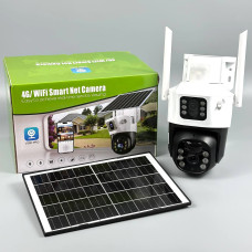 Камера відеоспостереження V380 Pro T22-4G Sim з 2-ма Lens та сонячною батареєю (WiFi, 2K, 4MР)