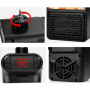 Міні-електрообігрівач у розетку Flame Heater 1000W (з підсвічуванням, LED дисплеєм та пультом керування) (18см)