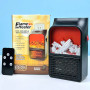 Міні-електрообігрівач у розетку Flame Heater 1000W (з підсвічуванням, LED дисплеєм та пультом керування) (18см)