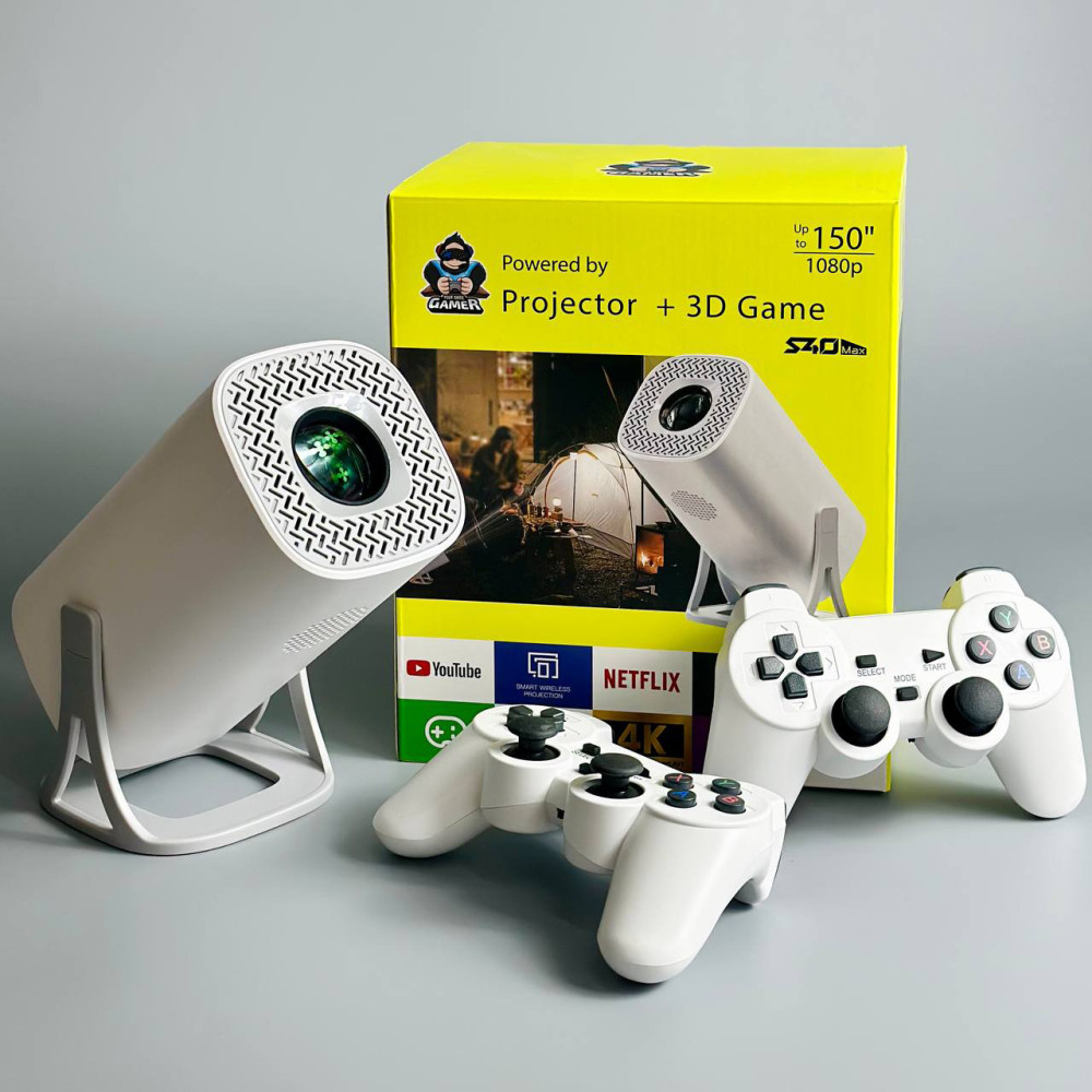 Проектор + Game S40Max 4K (Android 11, 450 ANSI, Bluetooth + WiFi, 1080P)