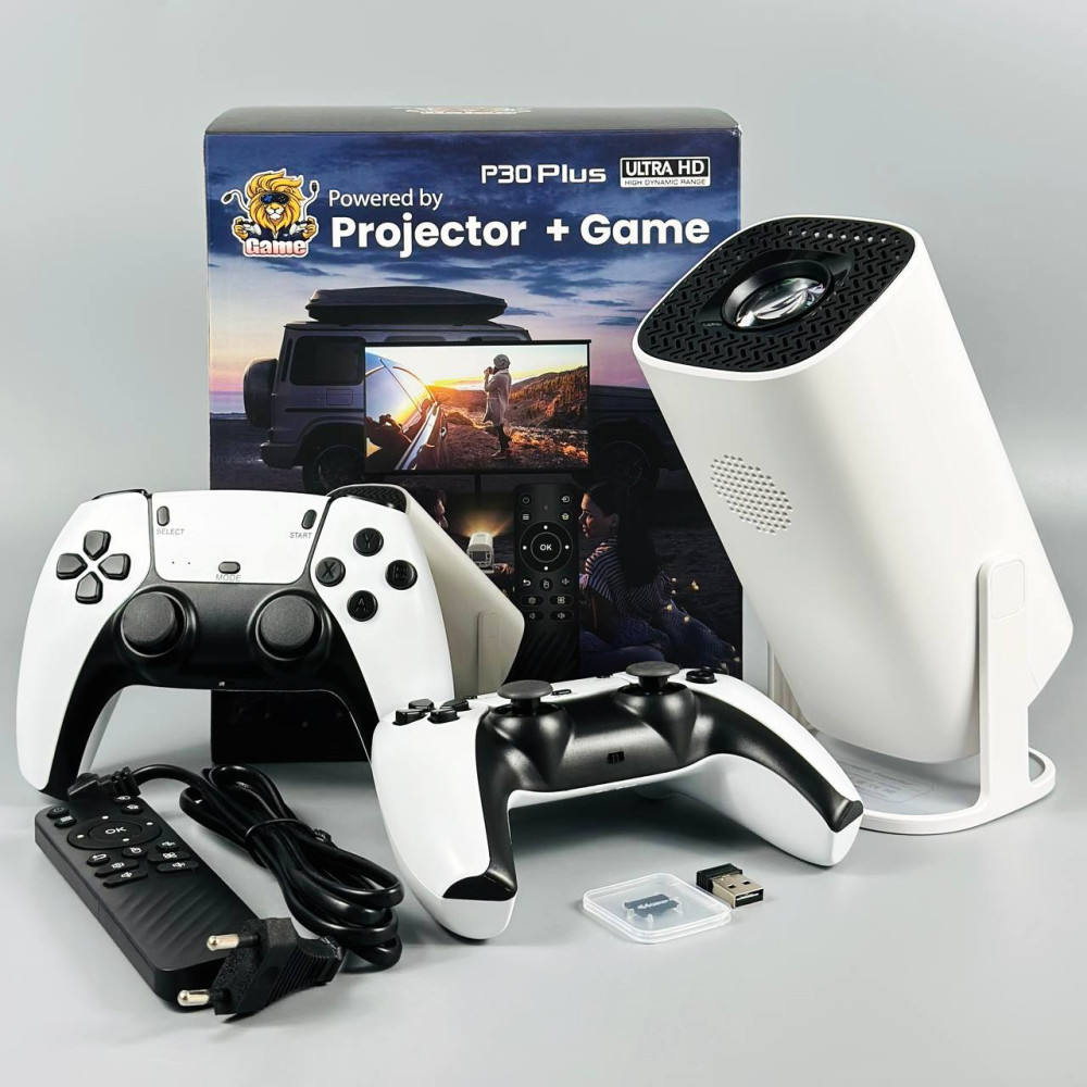Проектор + Game P30 Plus (Android 11, 240 Lumen, Bluetooth + WiFi) (1Gb+8Gb)