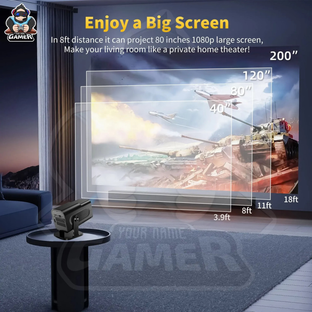 Проектор + Game HCS350Pro+ (Android 11, 4K, 450 Ansi, Bluetooth+Wi-Fi6, 1080P) (2Gb, 16Gb)