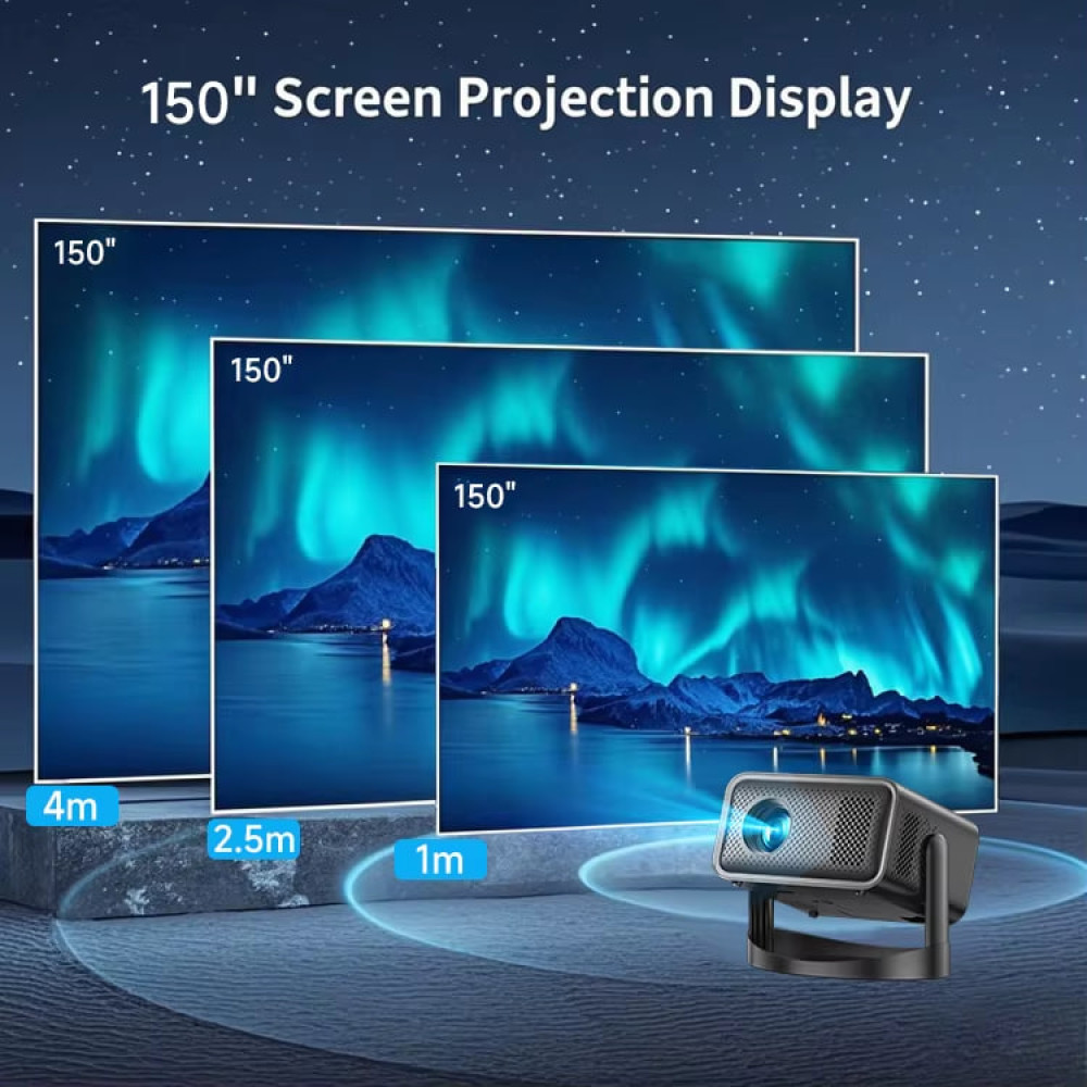 Проектор V8 (Android 11, 240 lumen, Bluetooth+WiFі, 1920*1080P)