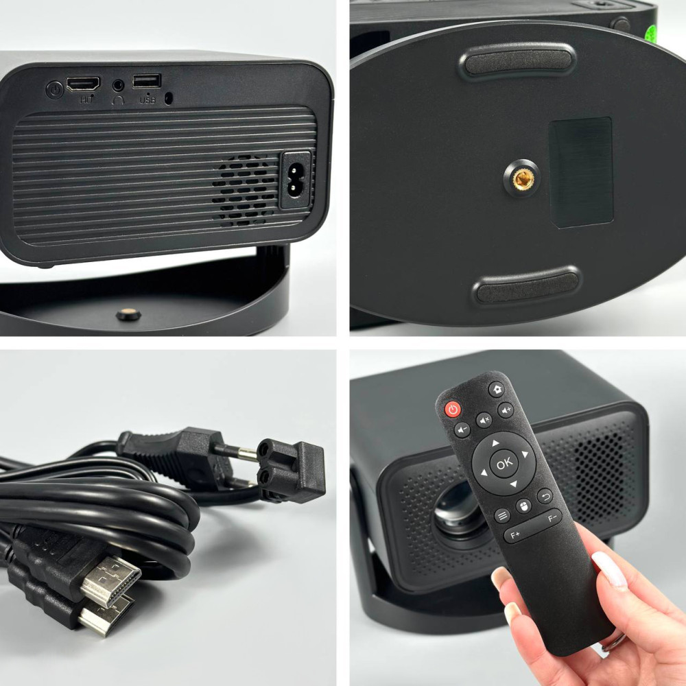 Проектор V8 (Android 11, 240 lumen, Bluetooth+WiFі, 1920*1080P)