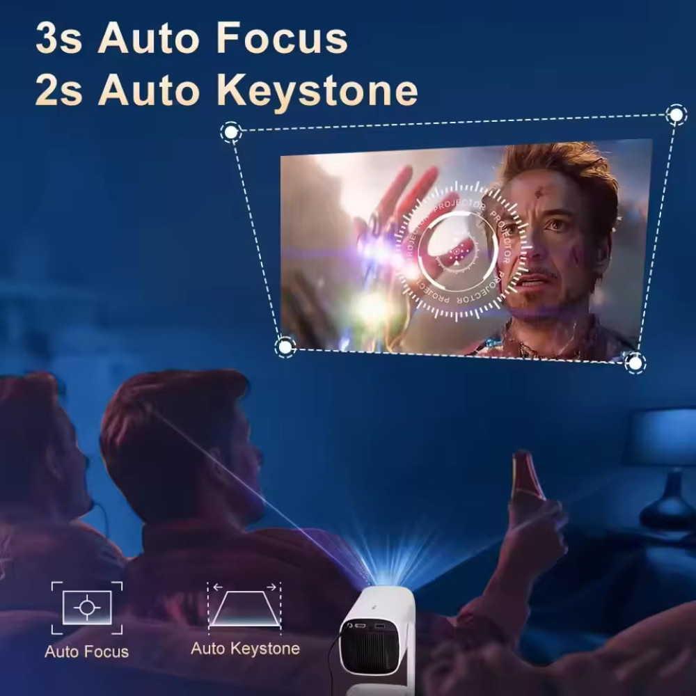 Проектор K6-KTV (Android 13, 4K, 500 Ansi, Bluetooth+WiFi, 1080P)